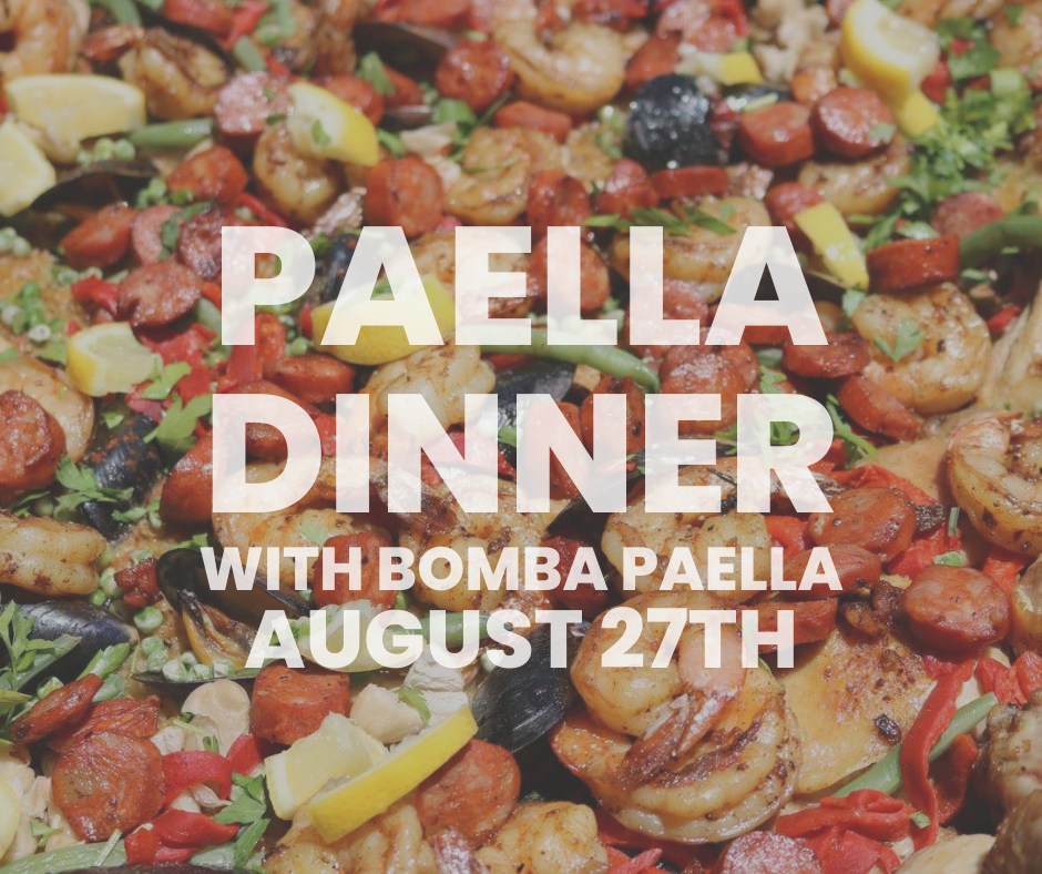 Paella dish with caption 