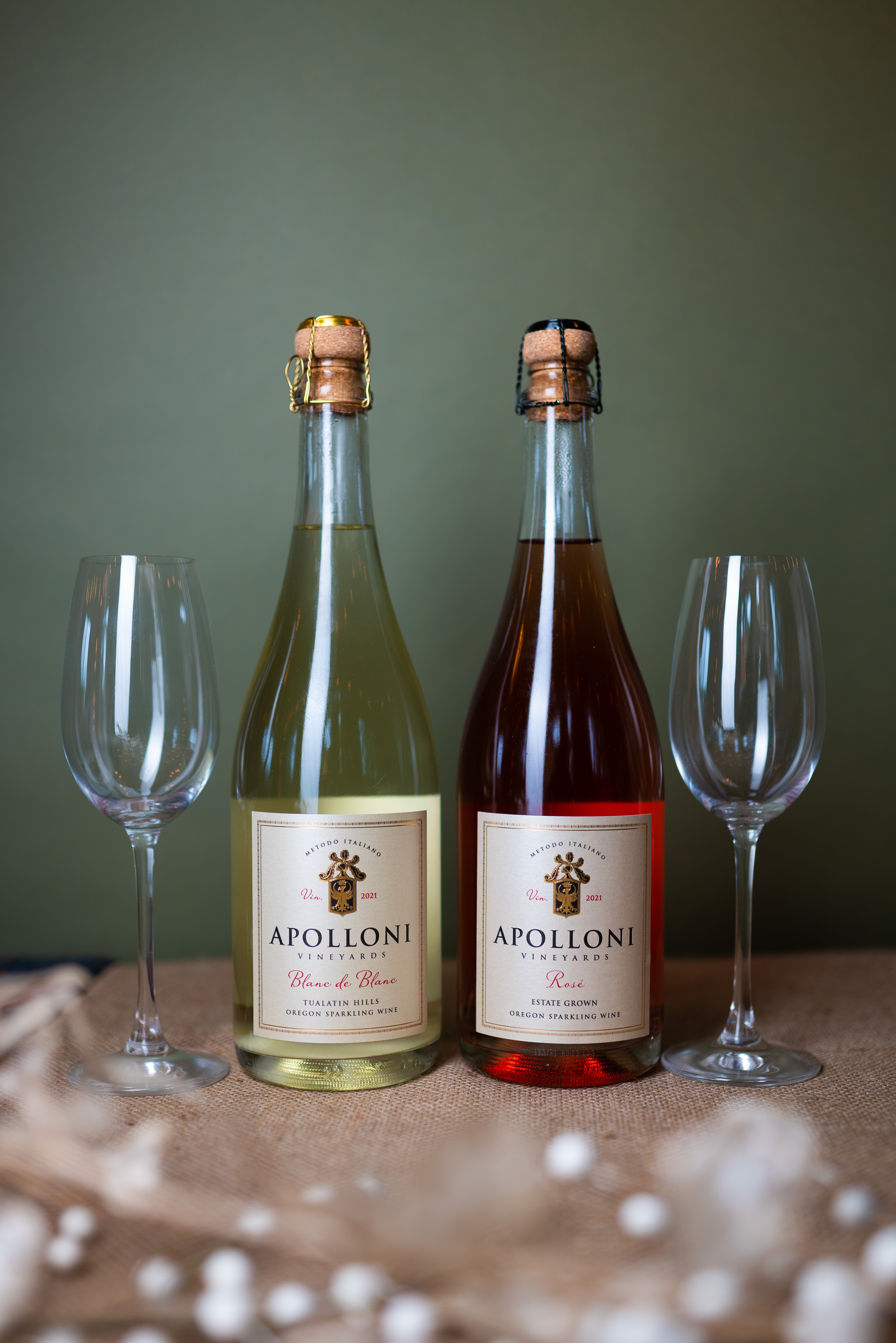 Two bottles of Apolloni sparkling wine